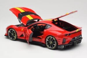 Ferrari 812 Competizione Rosso Corsa Z Żółtymi Paskami Bburago 1:18 18-16915 Metal — zdjęcie 5 z 8
