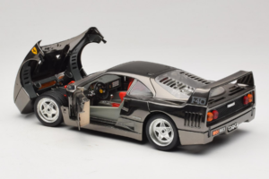Ferrari F40 Chrome Black Bburago 1:18 3401-B1 Metal — zdjęcie 5 z 8