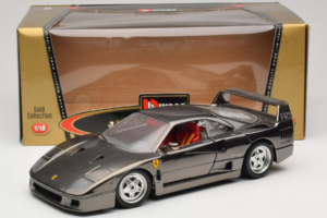 Ferrari F40 Chrome Black Bburago 1:18 3401-B1 Metal — zdjęcie 8 z 8
