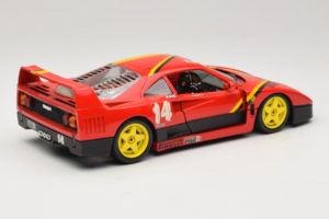 Ferrari F40 Evoluzione #14 L. Dalla Noce H&R Czerwony z Żółtymi Kołami 1992 Bburago 1:18 3042-H1 Metal — zdjęcie 3 z 8