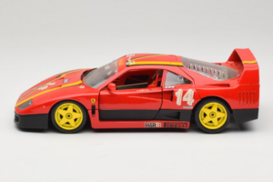 Ferrari F40 Evoluzione #14 L. Dalla Noce H&R Czerwony z Żółtymi Kołami 1992 Bburago 1:18 3042-H1 Metal — zdjęcie 4 z 8