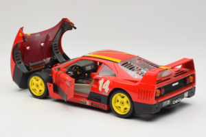 Ferrari F40 Evoluzione #14 L. Dalla Noce H&R Czerwony z Żółtymi Kołami 1992 Bburago 1:18 3042-H1 Metal — zdjęcie 5 z 8