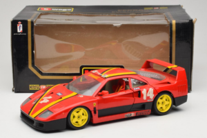 Ferrari F40 Evoluzione #14 L. Dalla Noce H&R Czerwony z Żółtymi Kołami 1992 Bburago 1:18 3042-H1 Metal — zdjęcie 8 z 8