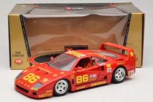 Ferrari F40 LM #86 Ch. Pozzi IMSA 24 Hours of Le Mans 1985 Czerwony Bburago 1:18 3332-P6 Metal — zdjęcie 8 z 8