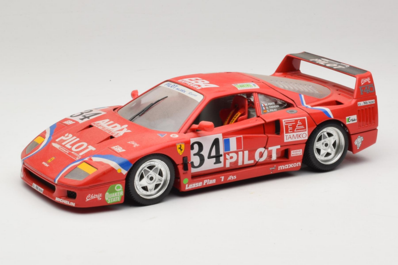 Ferrari F40 LM Pilot #34 Ferte / Thavenin / Palau 24 Hours of Le Mans 1995 Czerwony Bburago 1:18 3032-P3 Metal