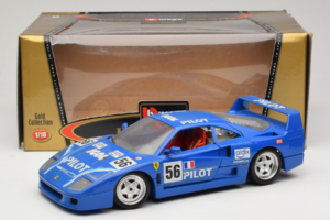 Ferrari F40 Pilot #56 Niebieski Bburago 1:18 3332-BL1 Metal — zdjęcie 8 z 8