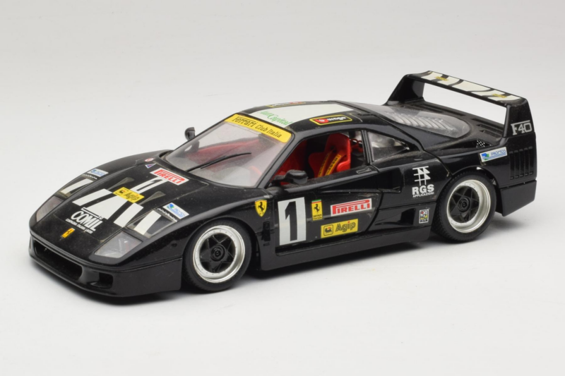 Ferrari F40 Pirelli Agip #1 Czarny Bburago 1:18 3332-B1 Metal