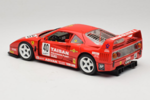 Ferrari F40 #40 T. Ohta / A. Reid Taisan Czerwony 1987 Bburago 1:18 3022-T1 Metal — zdjęcie 7 z 8