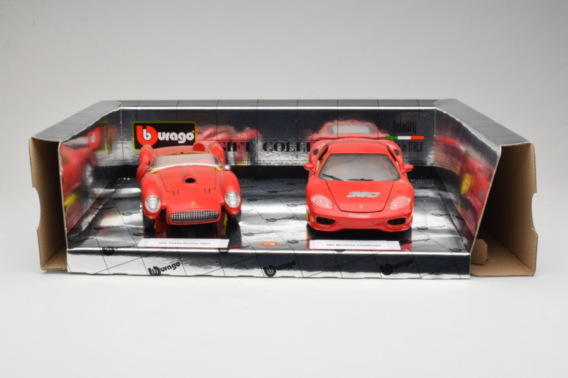 Ferrari Gift Set 250 Testa Rossa & 360 Modena Challenge Czerwony Bburago 1:18 GC001 Metal