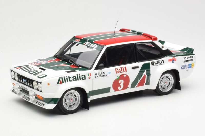 Fiat 131 Abarth #3 M. Alen / I. Kivimaki Winner Rally 1000 Lakes 1980 Kyosho 1:18 08376H Metal