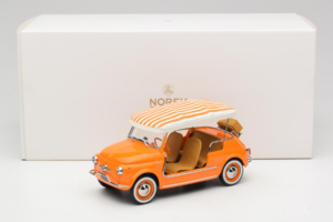 Fiat 500 Jolly Pomarańczowy Norev 1:18 187791 Metal — zdjęcie 6 z 6