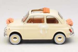 Fiat 500 L Kość Słoniowa Wedding Gift Norev 1:18 187780 Metal — zdjęcie 3 z 6