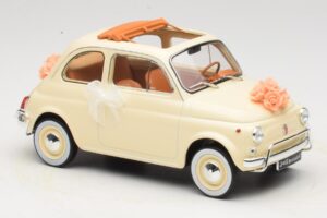Fiat 500 L Kość Słoniowa Wedding Gift Norev 1:18 187780 Metal — zdjęcie 4 z 6