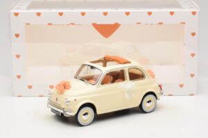 Fiat 500 L Kość Słoniowa Wedding Gift Norev 1:18 187780 Metal — zdjęcie 6 z 6