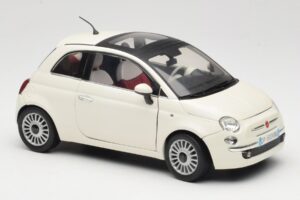 Fiat 500 Biały Mondo Motors 1:18 500291 Metal — zdjęcie 6 z 8