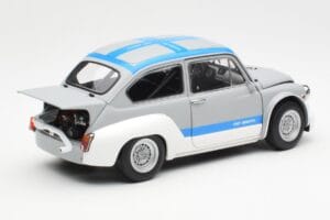Fiat Abarth 1000 TCR Matowy Szary Niebieskie Pasy AUTOart 1:18 72642 Metal — zdjęcie 3 z 8