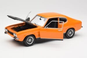 Ford Capri Mk1 RS 2600 Signal Orange Czarny Minichamps 1:18 150089077 Metal — zdjęcie 2 z 8