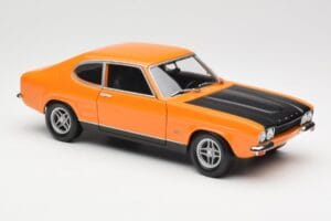 Ford Capri Mk1 RS 2600 Signal Orange Czarny Minichamps 1:18 150089077 Metal — zdjęcie 6 z 8