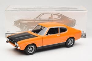 Ford Capri Mk1 RS 2600 Signal Orange Czarny Minichamps 1:18 150089077 Metal — zdjęcie 8 z 8