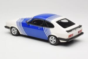 Ford Capri Mk2 3.0 Biały z Niebieskimi Paskami Minichamps 1:18 155788600 Metal — zdjęcie 5 z 6