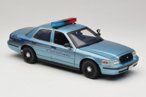 Ford Crown Victoria Police Cruiser Twilight Blue Greenlight 1:18 01643 Metal — zdjęcie 6 z 8