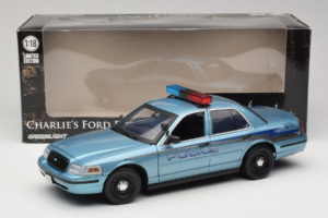 Ford Crown Victoria Police Cruiser Twilight Blue Greenlight 1:18 01643 Metal — zdjęcie 8 z 8