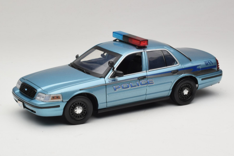 Ford Crown Victoria Police Cruiser Twilight Blue Greenlight 1:18 01643 Metal