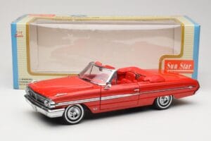 Ford Galaxie 500 Kabriolet Czerwony Sun Star 1:18 1420 Metal — zdjęcie 8 z 8