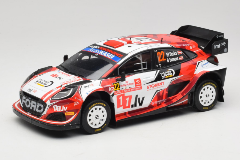 Ford Puma Rally1 WRC #22 M-Sport Ford World Rally Team M. Sesks / R. Francis Rally Poland 2024 IXO 1:18 18RMC215 Metal