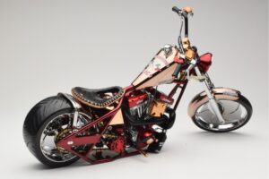 Harley-Davidson West Coast Choppers Diablo Soft Tail Złoty Czerwony Minichamps 1:5 JJ04-05-03 Metal — zdjęcie 2 z 6