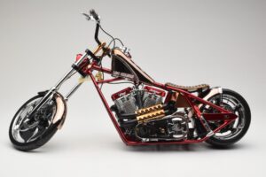 Harley-Davidson West Coast Choppers Diablo Soft Tail Złoty Czerwony Minichamps 1:5 JJ04-05-03 Metal — zdjęcie 3 z 6
