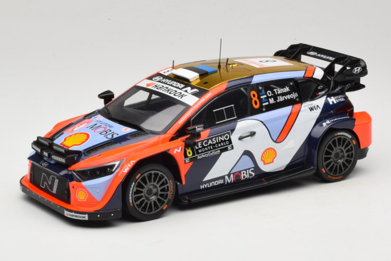 Hyundai i20 N Rally1 #8 O. Tanak / M. Jarveoja Rally Monte Carlo Wersja Nocna 2025 IXO 1:18 Hyundai i20 N Rally1 #8 O. Tanak / M. Jarveoja Rally Monte Carlo Wersja Nocna 2025 IXO 1:18 18RMC230B Metal