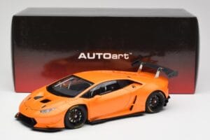 Lamborghini Huracan LP620-2 Super Trofeo Arancio Borealis Pearl Effect Pomarańczowy AUTOart 1:18 81558 Metal — zdjęcie 8 z 8