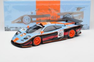 McLaren F1 GTR Gulf #41 P. Gounon / S. Oloffson 24 Hours of Le Mans 1997 Minichamps 1:18 530133741 Metal — zdjęcie 8 z 8