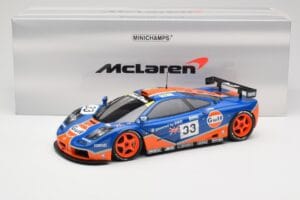 McLaren F1 GTR Gulf Racing #33 S. Bellm / A. Weaver / J. Lehto 24 Hours of Le Mans 1996 Minichamps 1:18 530133633 Metal — zdjęcie 8 z 8