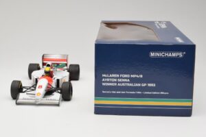 McLaren MP4/8 Ford #8 A. Senna Winner Australian GP 1993 Minichamps 1:18 540933838 Metal — zdjęcie 7 z 7