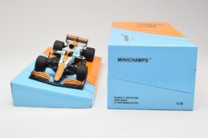 McLaren MCL35M #4 L. Norris 3rd Place Monaco GP 2021 Minichamps 1:18 533212402 Metal — zdjęcie 6 z 6