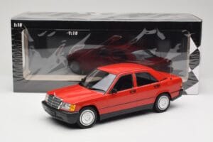 Mercedes 190E W201 Czerwony Minichamps 1:18 155037000 Metal — zdjęcie 6 z 6