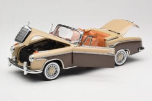 Mercedes 220 SE W128 Kabriolet Brązowy Czerwony Sun Star 1:18 3572 Metal — zdjęcie 2 z 8