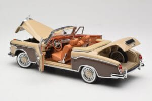 Mercedes 220 SE W128 Kabriolet Brązowy Czerwony Sun Star 1:18 3572 Metal — zdjęcie 5 z 8