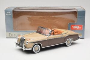 Mercedes 220 SE W128 Kabriolet Brązowy Czerwony Sun Star 1:18 3572 Metal — zdjęcie 8 z 8
