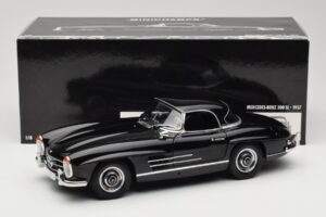 Mercedes 300 SL W198 Roadster With Hardtop Czarny Minichamps 1:18 180039040 Metal — zdjęcie 8 z 8