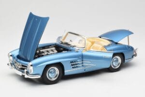 Mercedes 300 SL W198 Roadster Hardtop Light Blue Metallic Minichamps 1:18 180039042 Metal — zdjęcie 2 z 9