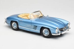 Mercedes 300 SL W198 Roadster Hardtop Light Blue Metallic Minichamps 1:18 180039042 Metal — zdjęcie 7 z 9
