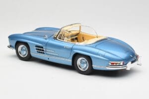 Mercedes 300 SL W198 Roadster Hardtop Light Blue Metallic Minichamps 1:18 180039042 Metal — zdjęcie 8 z 9