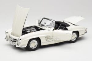 Mercedes 300 SL W198 Roadster Biały z Miękkim Dachem Minichamps 1:18 180039034 Metal — zdjęcie 2 z 9