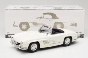 Mercedes 300 SL W198 Roadster Biały z Miękkim Dachem Minichamps 1:18 180039034 Metal — zdjęcie 9 z 9