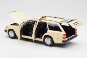 Mercedes 300D S124 T-Model Jasny Ivory Taxi Edycja Dealerska Norev 1:18 B66040702 Metal — zdjęcie 5 z 8