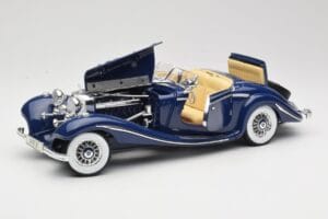 Mercedes 500K Special Roadster Niebieski Maisto 1:18 56059 Metal — zdjęcie 2 z 8