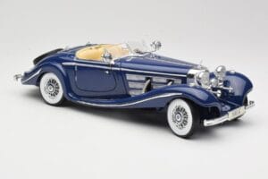 Mercedes 500K Special Roadster Niebieski Maisto 1:18 56059 Metal — zdjęcie 6 z 8